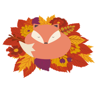 Tapete vinílico de animais raposa com folhas - TenStickers
