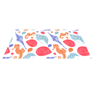 Tapete vinílico de animais criaturas marinhas coloridas - TenStickers