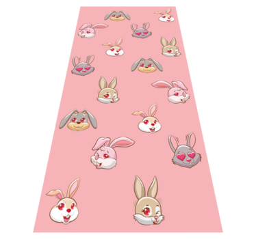 Tapete vinílico de animais carinhas de coelho fofas - TenStickers