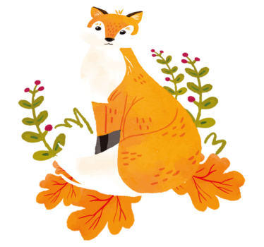 Tapete vinílico de animais raposa laranja brincalhona - TenStickers