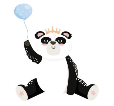 Tapete vinílico de animais balão de panda adorável - TenStickers