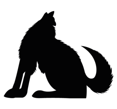 Tapete vinílico de animais silhueta de cão sentado - TenStickers