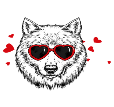 Tapete vinílico de animais emblema do lobo brincalhão - TenStickers