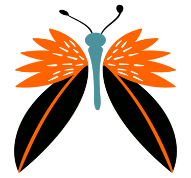 Tapete vinílico de animais acento de borboleta colorida - TenStickers