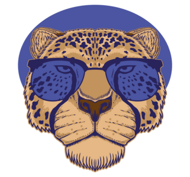 Tapete vinílico de animais leopardo de Óculos - TenStickers
