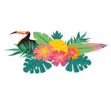 Tapete vinílico de animais com design de pássaros tropicais - TenStickers