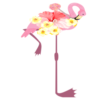Tapete vinílico de animais com design de flamingo floral - TenStickers