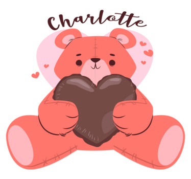 Tapete vinílico de animais urso fofo com coração - TenStickers