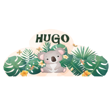 Tapete vinílico de animais tema koala na selva - TenStickers