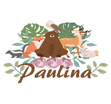 Tapete vinílico de animais encontro na floresta - TenStickers