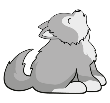 Tapete vinílico de animais ilustração de canino uivante - TenStickers