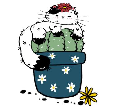 Tapete vinílico de animais gato cacto brincalhão - TenStickers
