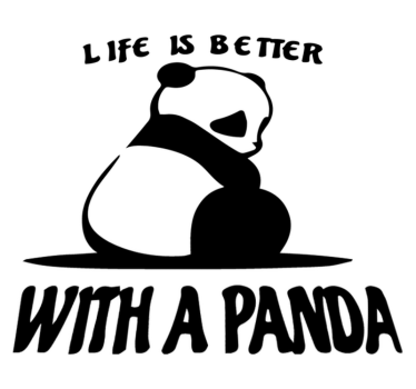 Tapete vinílico de animais citação ilustrativa de panda - TenStickers