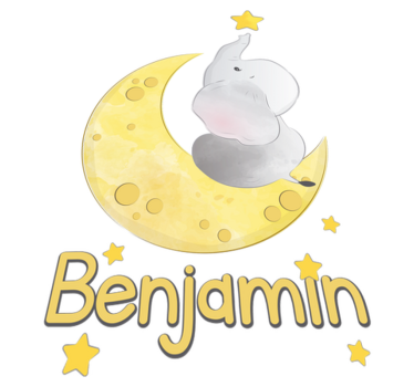 Tapete vinílico de animais lua e estrelas com nome - TenStickers