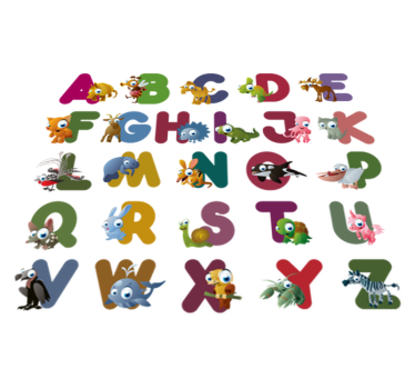 Tapete vinílico de animais alfabeto dos animais - TenStickers