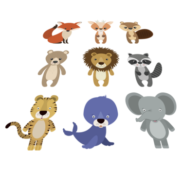 Tapete vinílico de animais para decoração - TenStickers