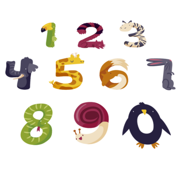 Tapete vinílico de animais com números de animais - TenStickers