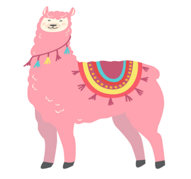 Tapete vinílico de animais lhama rosa - TenStickers