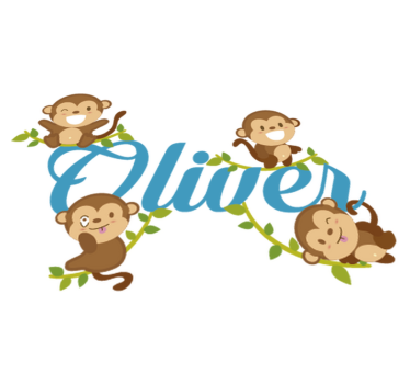 Tapete vinílico de animais vinil infantil de macacos - TenStickers