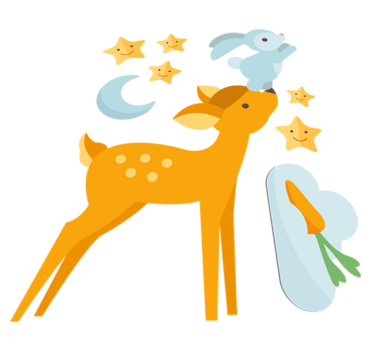 Tapete vinílico de animais cervo e coelho - TenStickers