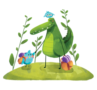 Tapete vinílico de animais amigos do lago - TenStickers