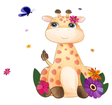 Tapete vinílico de animais África selvagem girafa menina - TenStickers