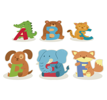 Tapete vinílico de animais alfabeto infantil - TenStickers