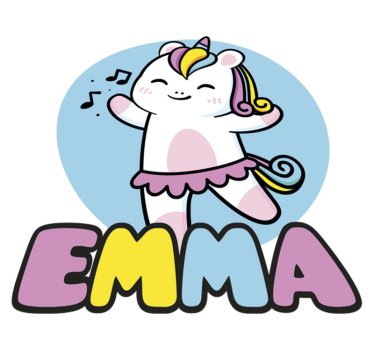 Tapete vinílico de animais unicórnio bailarina - TenStickers
