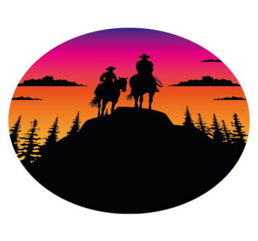 Tapete vinílico de animais montanhas, velho oeste e cavalos - TenStickers