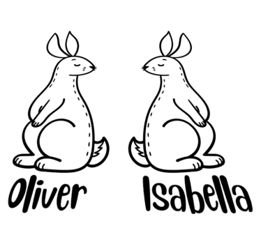 Tapete vinílico de animais coelhinhos personalizados - TenStickers