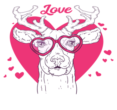 Tapete vinílico de animais amor de veado - TenStickers