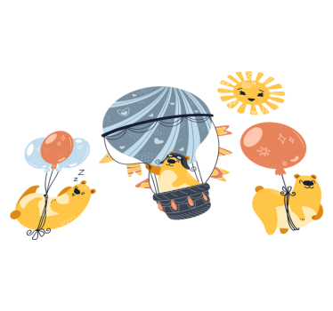 Tapete vinílico de animais pendurados em balões - TenStickers