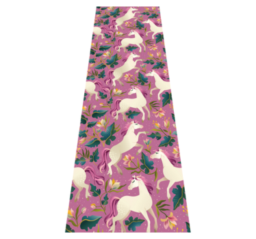 Tapete vinílico de animais design de cavalo floral rosa - TenStickers