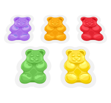 Tapete vinílico de animais formas de urso coloridas - TenStickers