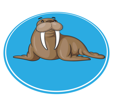 Tapete vinílico de animais personagem fofo de morsa - TenStickers