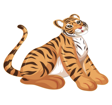 Tapete vinílico de animais filhote de tigre brincalhão - TenStickers