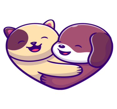 Tapete vinílico de animais abraço fofo de animais - TenStickers