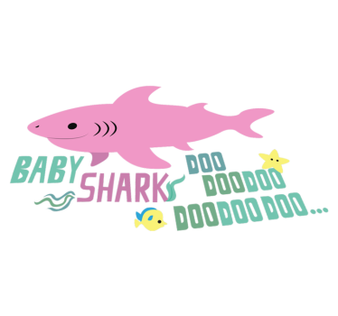 Tapete vinílico de animais letra da música baby shark - TenStickers