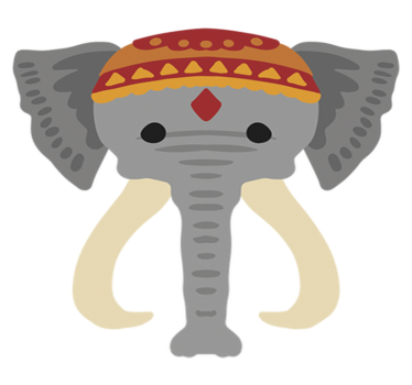 Tapete vinílico de animais cabeça de elefante - TenStickers