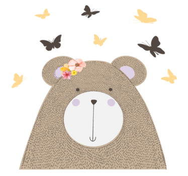 Tapete vinílico de animais com estampa de urso brincalhão - TenStickers