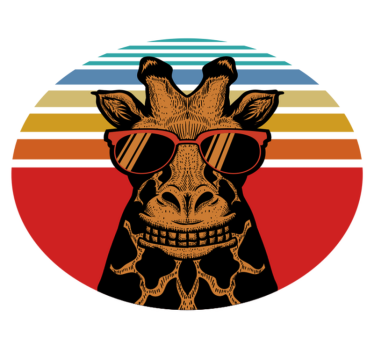 Tapete vinílico de animais girafa com Óculos estilosos - TenStickers