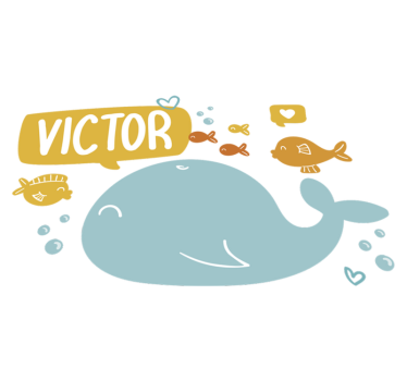 Tapete vinílico de animais design de baleia fofa - TenStickers