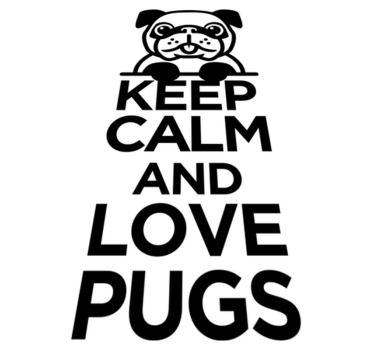 Tapete vinílico de animais ame os pugs com calma - TenStickers