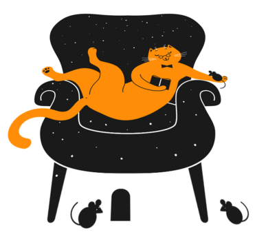 Tapete vinílico de animais gato e rato - TenStickers