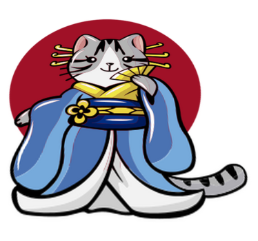 Tapete vinílico de animais gato decorativo japonês - TenStickers