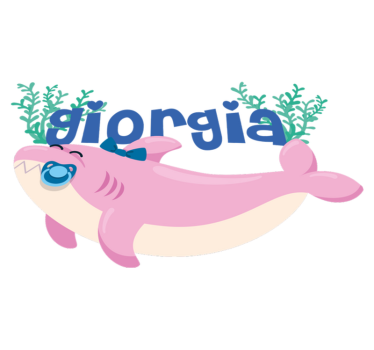 Tapete vinílico de animais tubarão bebê com nome menina - TenStickers
