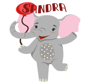 Tapete vinílico de animais elefante e balão - TenStickers