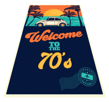 Tapete vinílico vintage boas-vindas aos anos 70 - TenStickers