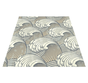 Tapete vinílico para sala de jantar ondas vintage - TenStickers