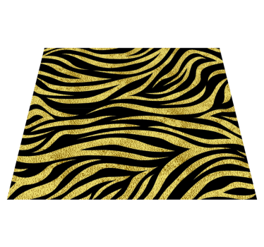 Tapete vinílico estampa de animal padrão zebra dourada - TenStickers